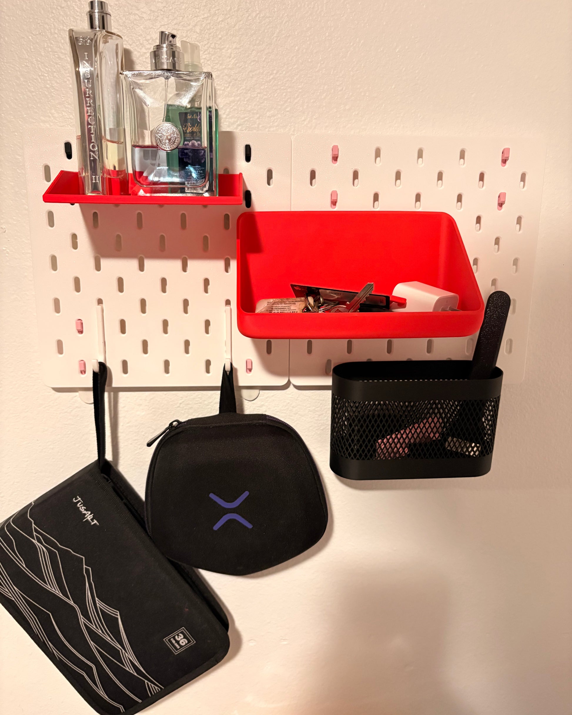 9x9 2 plastic pegboards front side view full
