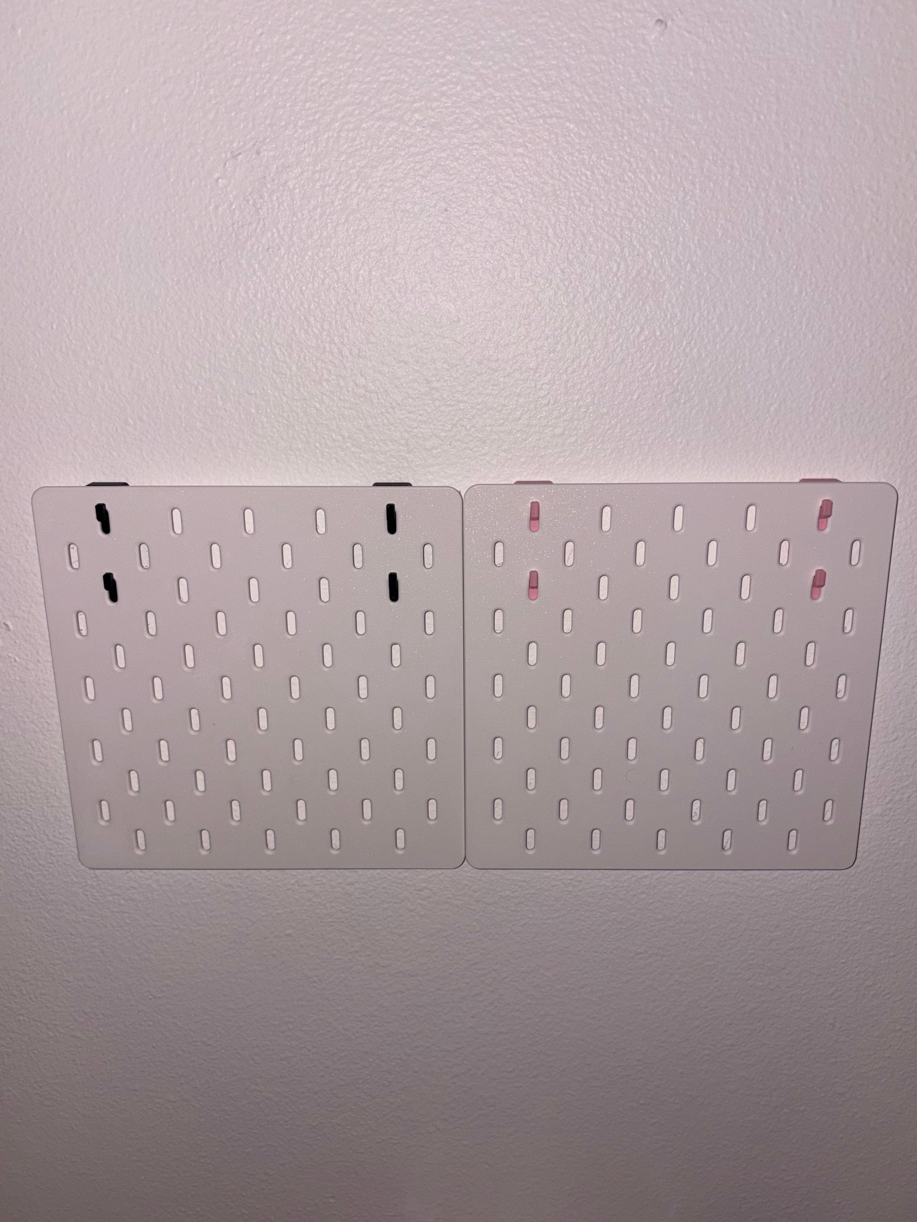 2 9x9 plastic pegboards front view plain