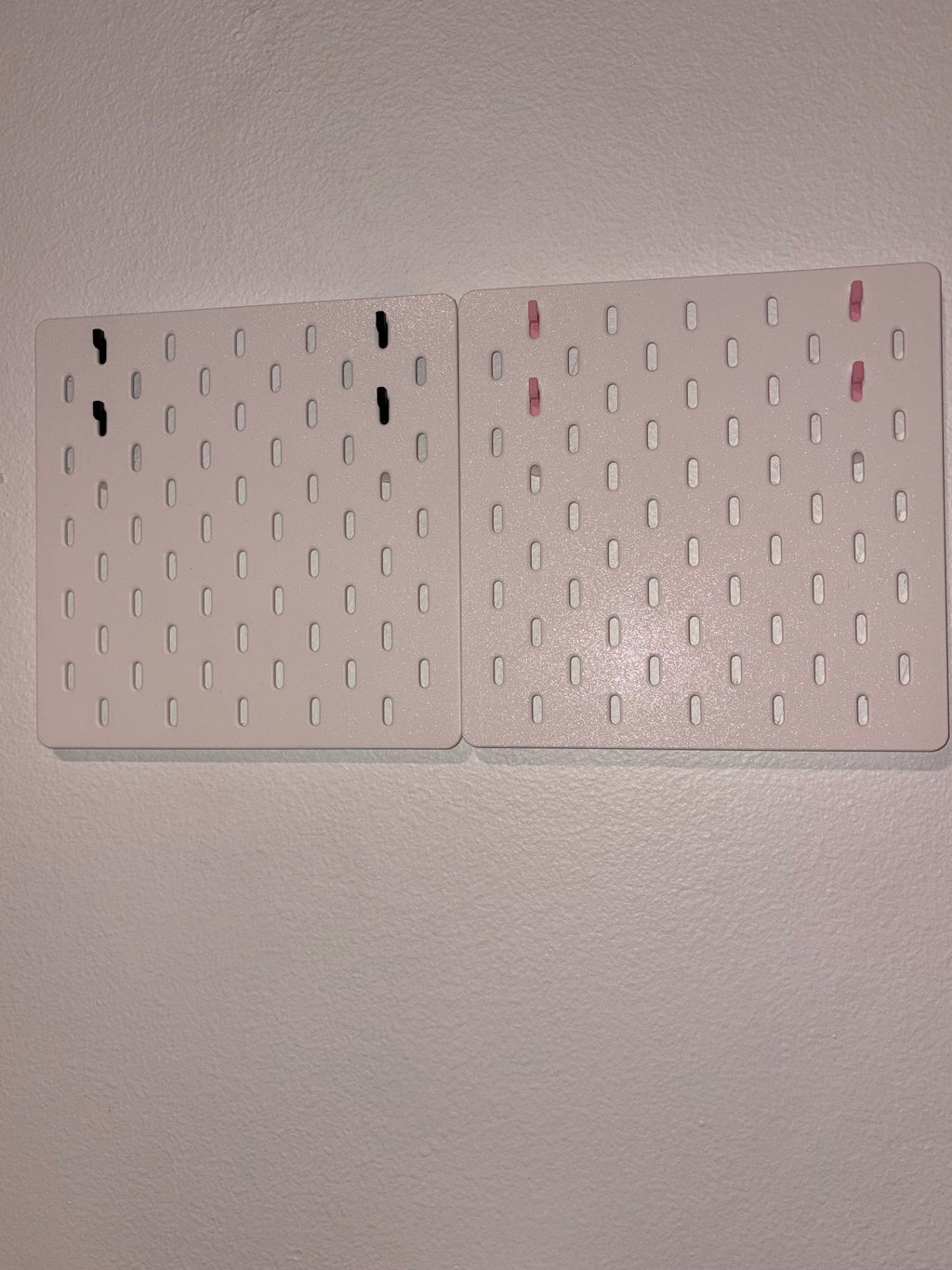 2 9x9 plastic pegboard right side view plain