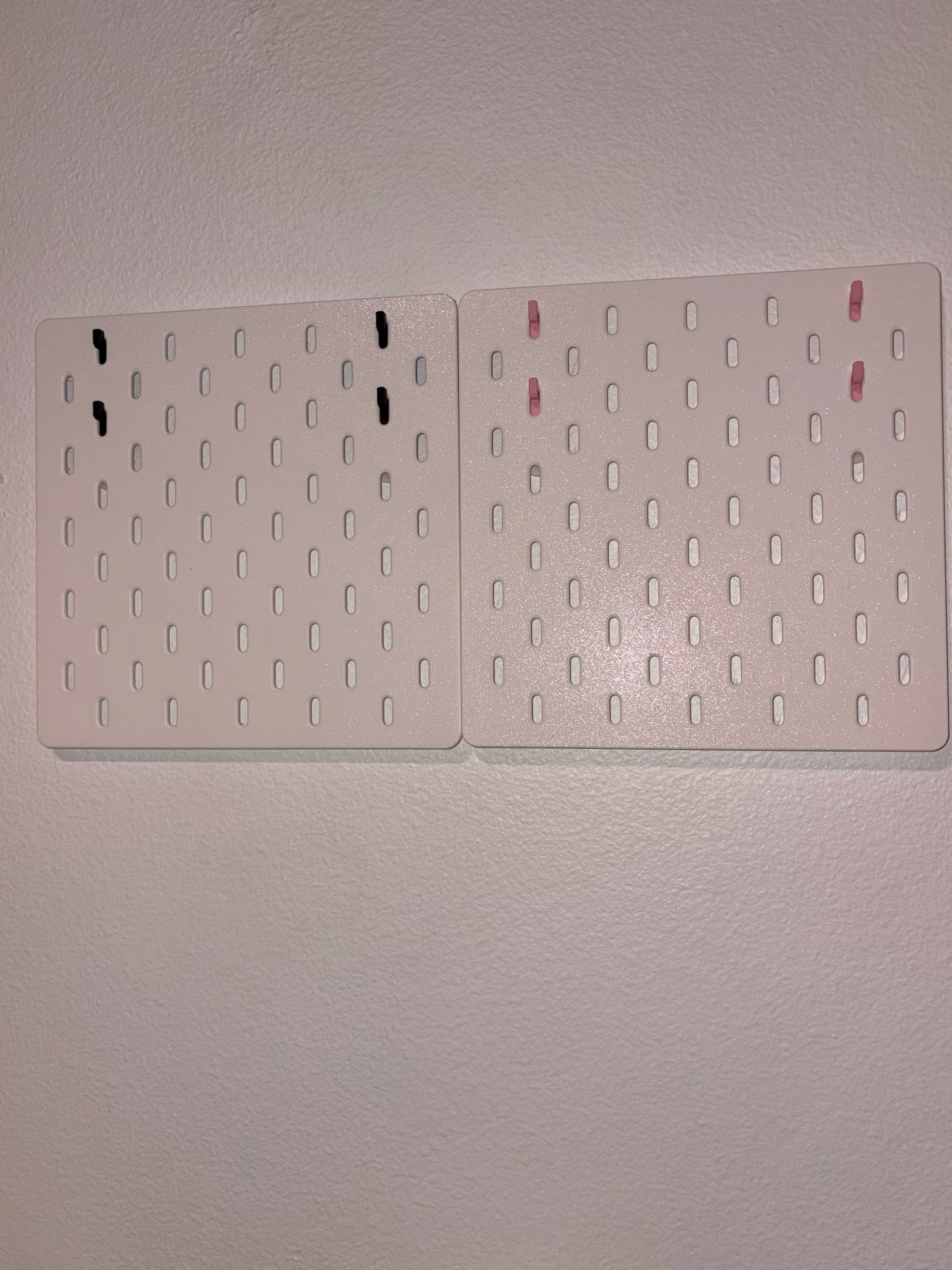 2 9x9 plastic pegboard right side view plain