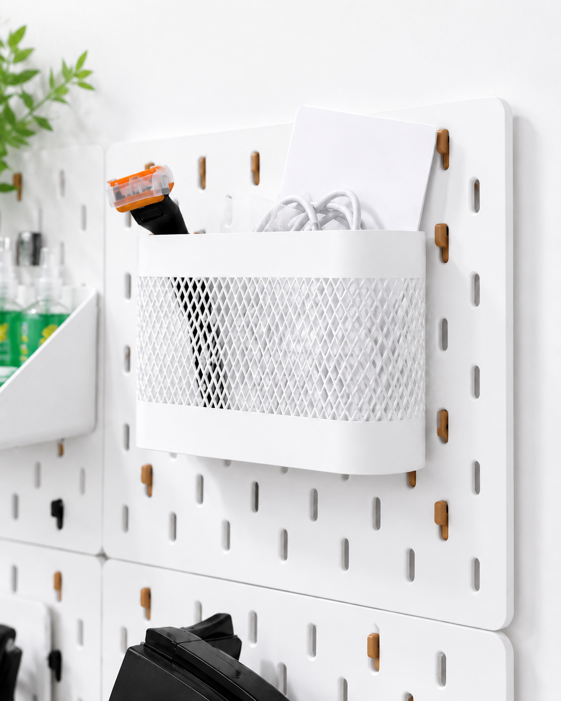 IKEA SKÅDIS Compatible Mesh Basket | Pegboard Storage Bin