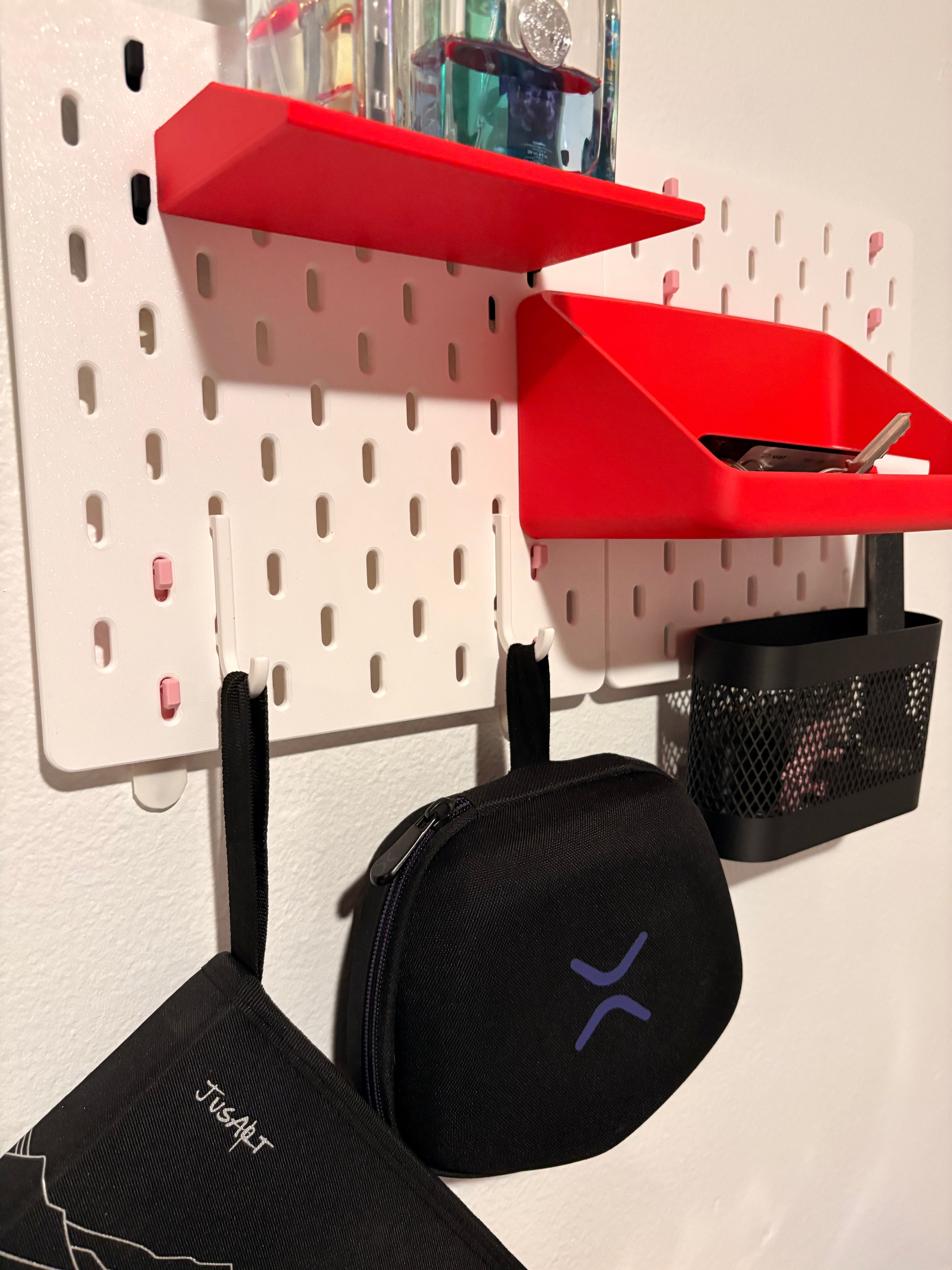 2 9x9 plastic pegboard left side view full