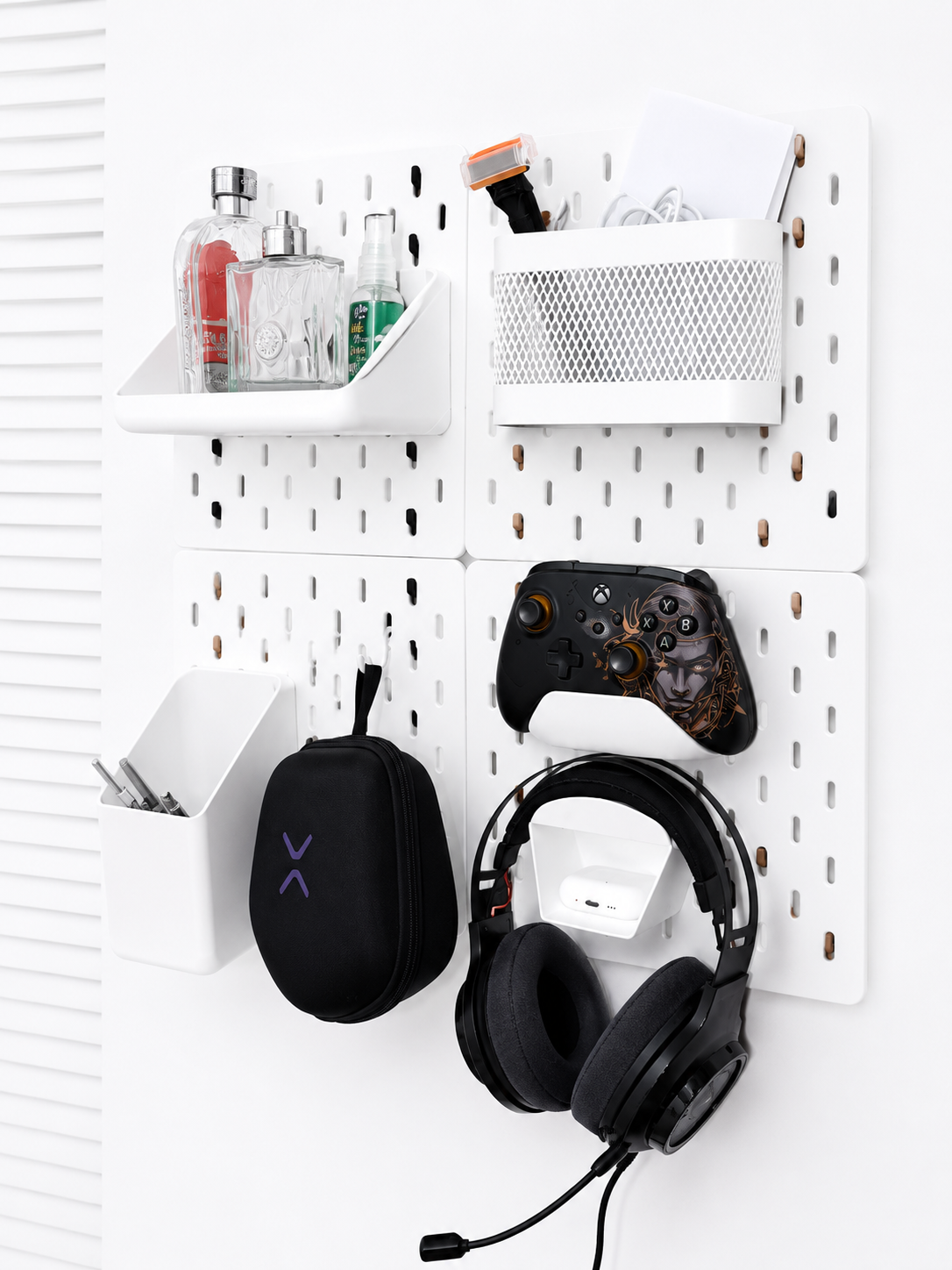 IKEA SKÅDIS Compatible Storage Bin | Pegboard Organizer Caddy